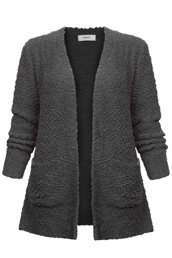Womens Popcorn Sweater Cardigan with Pockets