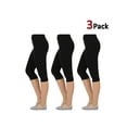 thumbnail image 1 of KOGMO Womens Premium Cotton Comfortable Stretch Capri Leggings 15in Inseam 3-Pack, 1 of 5