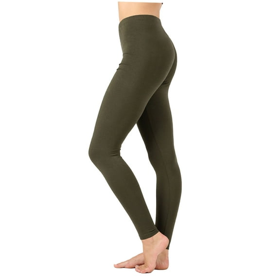 KOGMO Womens Premium Cotton Full Length Leggings Multi Colors (S-XL)