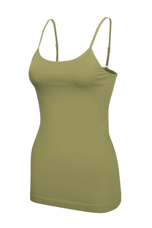 Womens Seamless Stretchy Adjustable Strap Cami Tank Top