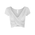 thumbnail image 1 of KOGMO Womens Short Sleeve Criss Cross Crop Top, 1 of 4
