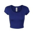 thumbnail image 1 of KOGMO Womens Short Sleeve Crop Top Solid Round Neck T Shirt, 1 of 7