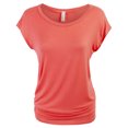 thumbnail image 1 of KOGMO Womens Short Sleeve Solid Basic Tunic Top Tee with Side Shirring, 1 of 7