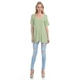 thumbnail image 1 of KOGMO Womens Short Sleeve V Neck Loose Fit Basic Knit Tunic Top (S-3X), 1 of 6
