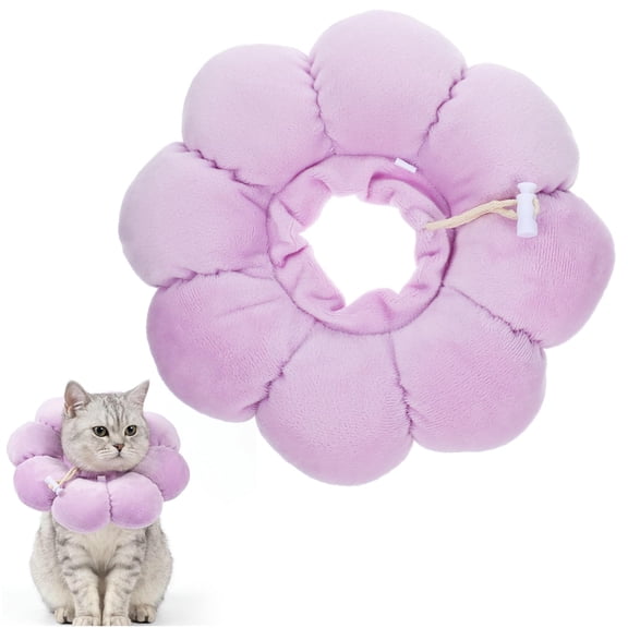 KOGOTI Soft Flower Cat Recovery Collar, Adjustable Elizabethan Collar for Cats Kittens After Surgery