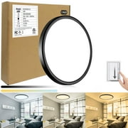 KOGYAS Flush Mount LED Ceiling Light Fixture with 3 Adjustable Color Options,12 Inch 28 Watt Thin Round Ceiling Lamp Surface Mount for Kitchen Bedroom Utility Laundry Closet Room