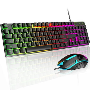 KOGYAS Gaming Keyboard and Mouse Combo,Computer Keyboard with RGB Backlit,Ergonomic Keyboard Design,Mechanical Keyboard with 104 Keys,Quiet Silent USB Membrane Keyboard for Desktop,Computer,PC