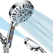 KOGYAS Shower Head with Handheld,10 Functions High Pressure Shower Head with 5 ft Hose,Built-in Pause Mode & 2 Power Wash,Non-Clogging Nozzles High Flow Hand Held & Metal Bracket Attached