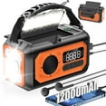 thumbnail image 1 of KOGYAS Emergency Weather Radio, 12000mAh Hand Crank Radio,Portable AM/FM/NOAA Radio with 2 Solar Panels,Multi-Function Solar Radio with Flashlight Reading Lamp SOS,Compass,Power Bank(Orange), 1 of 7
