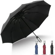KOGYAS Umbrellas for Rain Windproof,Automatic Folding Sun Umbrella for Men Women,47 inches,10 Ribs UV Umbrellas for Sun(Black)