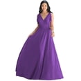 thumbnail image 1 of KOH KOH Long Bridesmaid Wedding Guest Sleeveless V-Neck Full Floor Length Flowy Sexy Wrap Formal Evening Cocktail Party Tall Maxi Dress Gown For Women Violet Light Purple X-Large US 14-16 NT333, 1 of 6