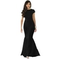 thumbnail image 1 of KOH KOH Long Cap Short Sleeve Flowy Fishtail Wedding Party Evening Prom Gala Cocktail Bridesmaid Full Floor Length Tube Formal Maxi Dress Gown For Women Black X-Large US 14-16 NT165, 1 of 6