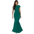 thumbnail image 1 of KOH KOH Long Cap Short Sleeve Flowy Fishtail Wedding Party Evening Prom Gala Cocktail Bridesmaid Full Floor Length Tube Formal Maxi Dress Gown For Women Emerald Green XX-Large US 18-20 NT165, 1 of 6