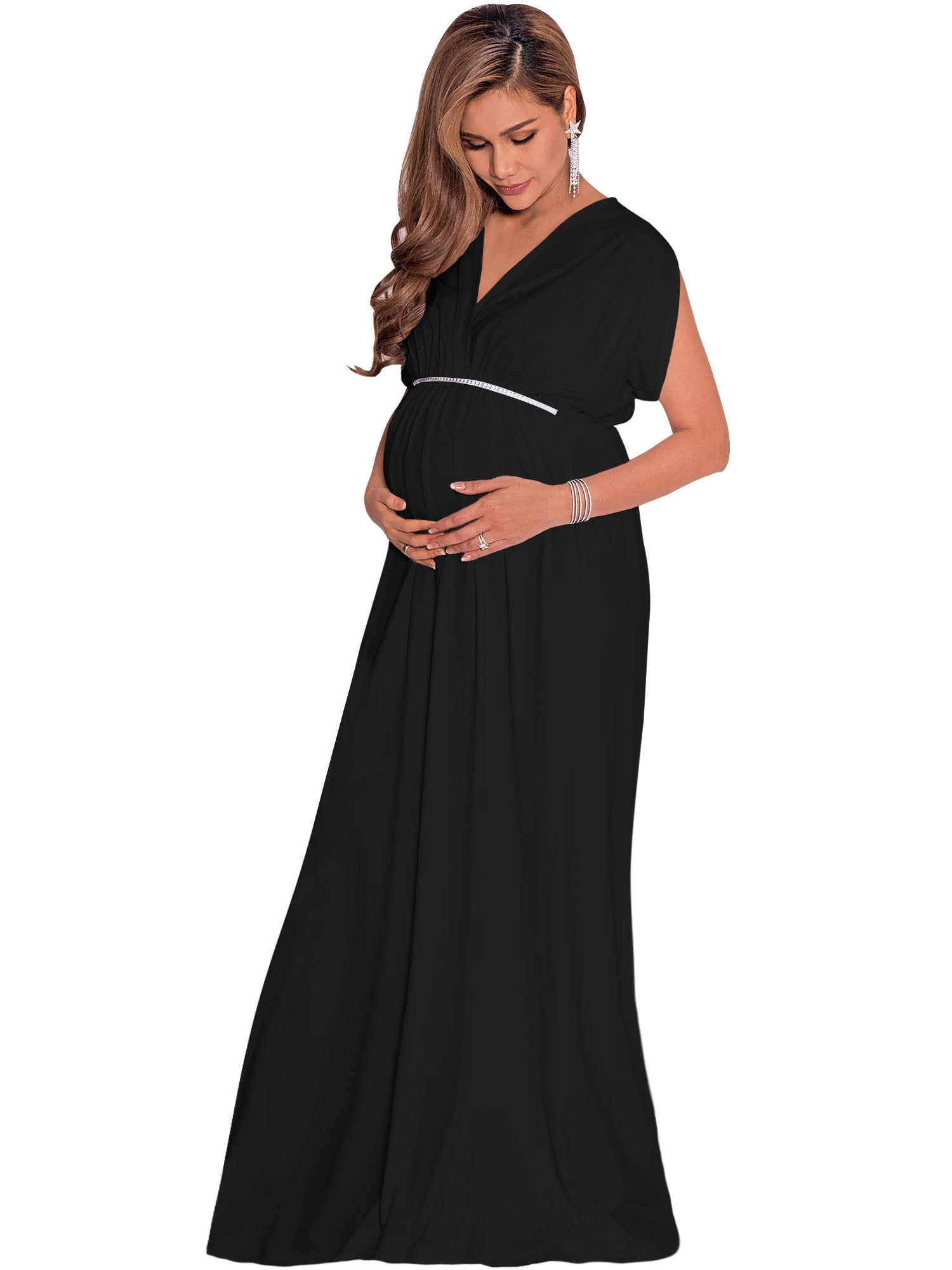 Elegant Chiffon Maternity Dress - Long Sleeve Flowy Maxi For Baby Showers &  Pregnancy Photos Chiffon Maternity Maxi Dress