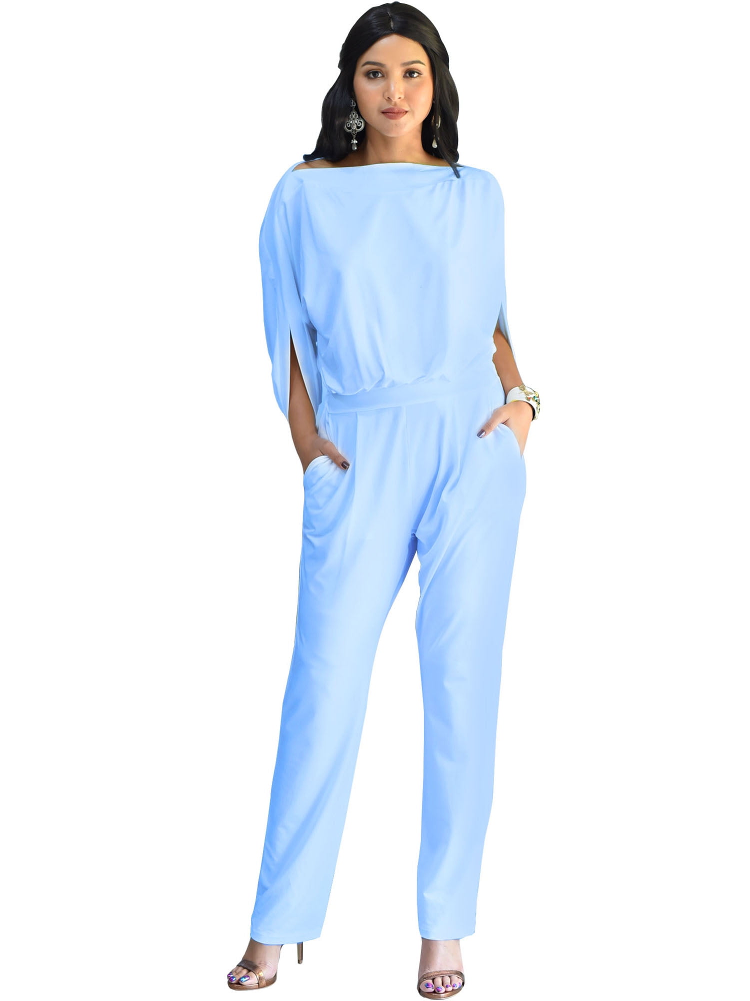 KOH KOH Long Pants Formal Cocktail Evening One Piece Fall Pockets