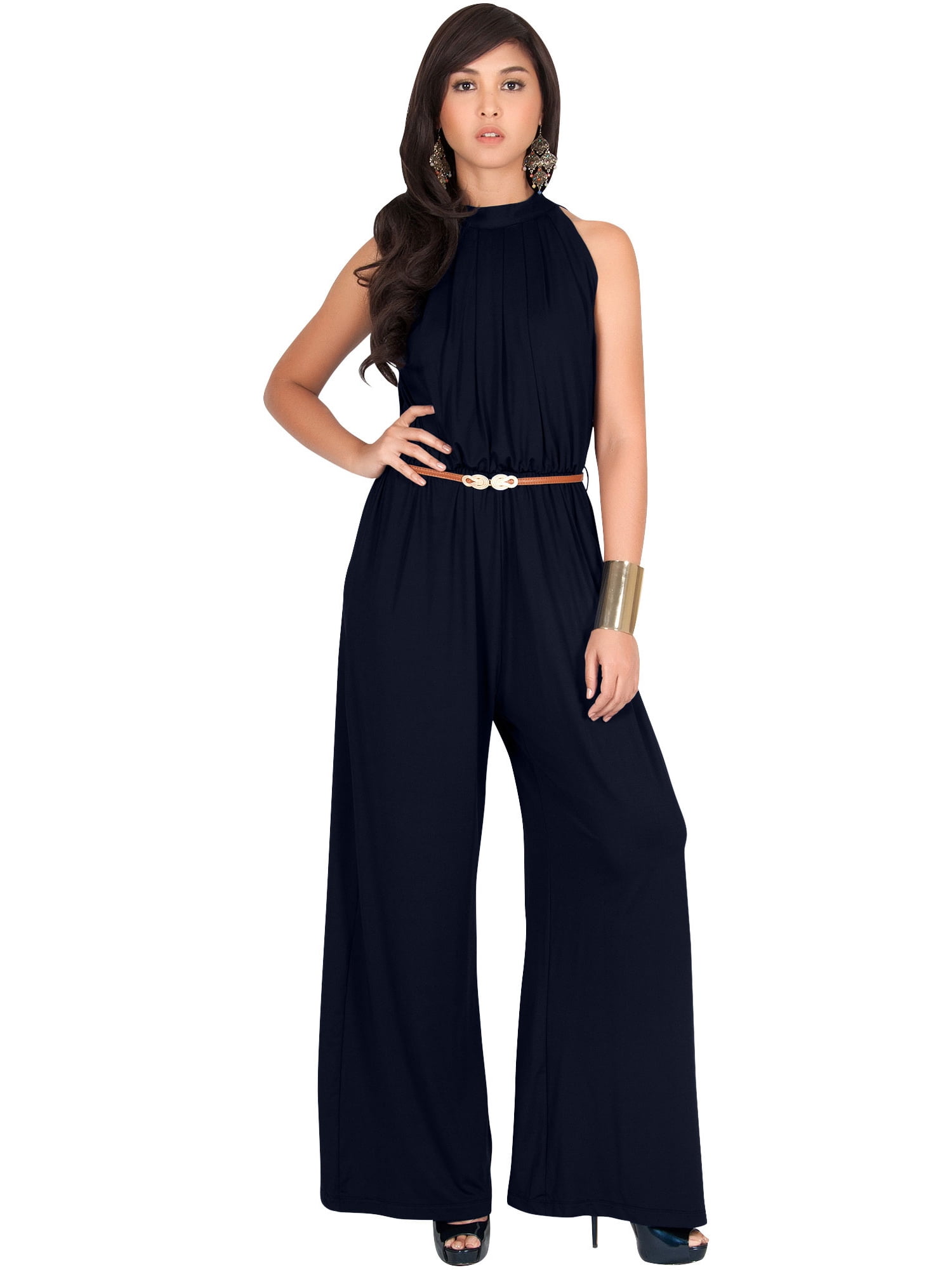 KOH KOH Long Pants Jumpsuit Formal One Piece Cocktail Evening Fall