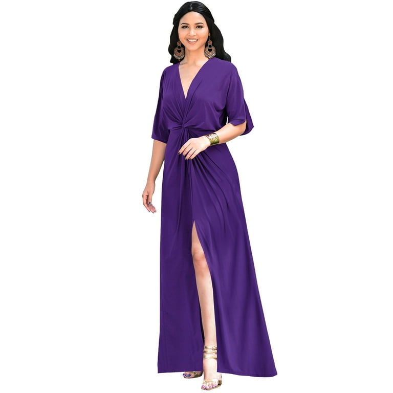 Sexy v neck short sleeves evening maxi dress best sale