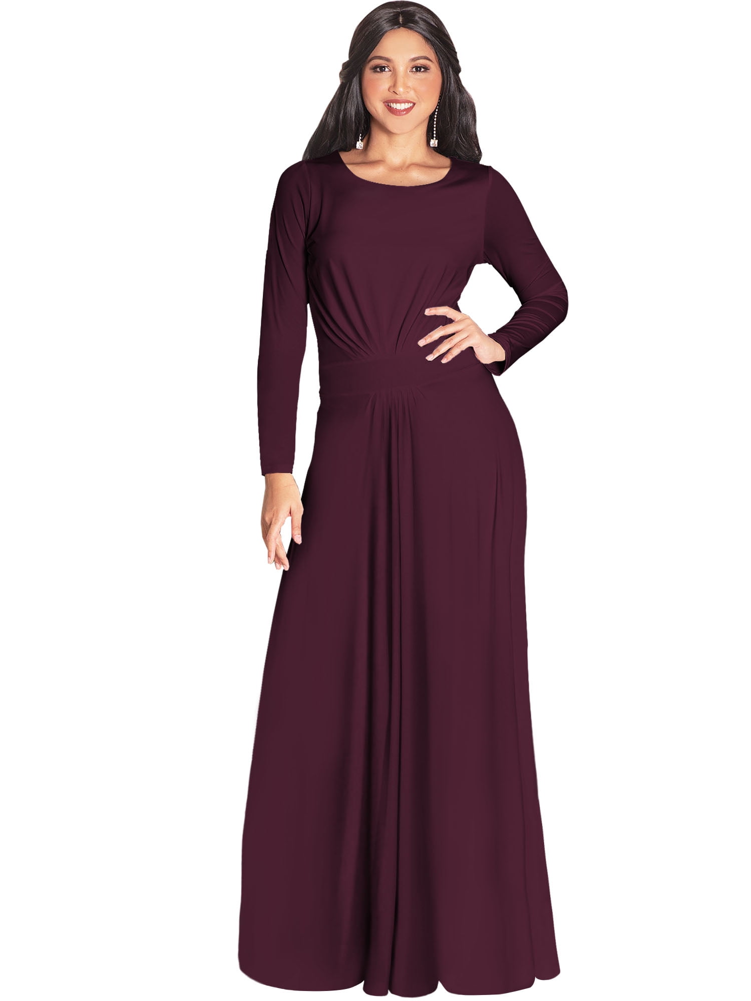 KOH KOH Long Sleeve Modest Fall Winter Elegant Evening Flowy Empire — free download