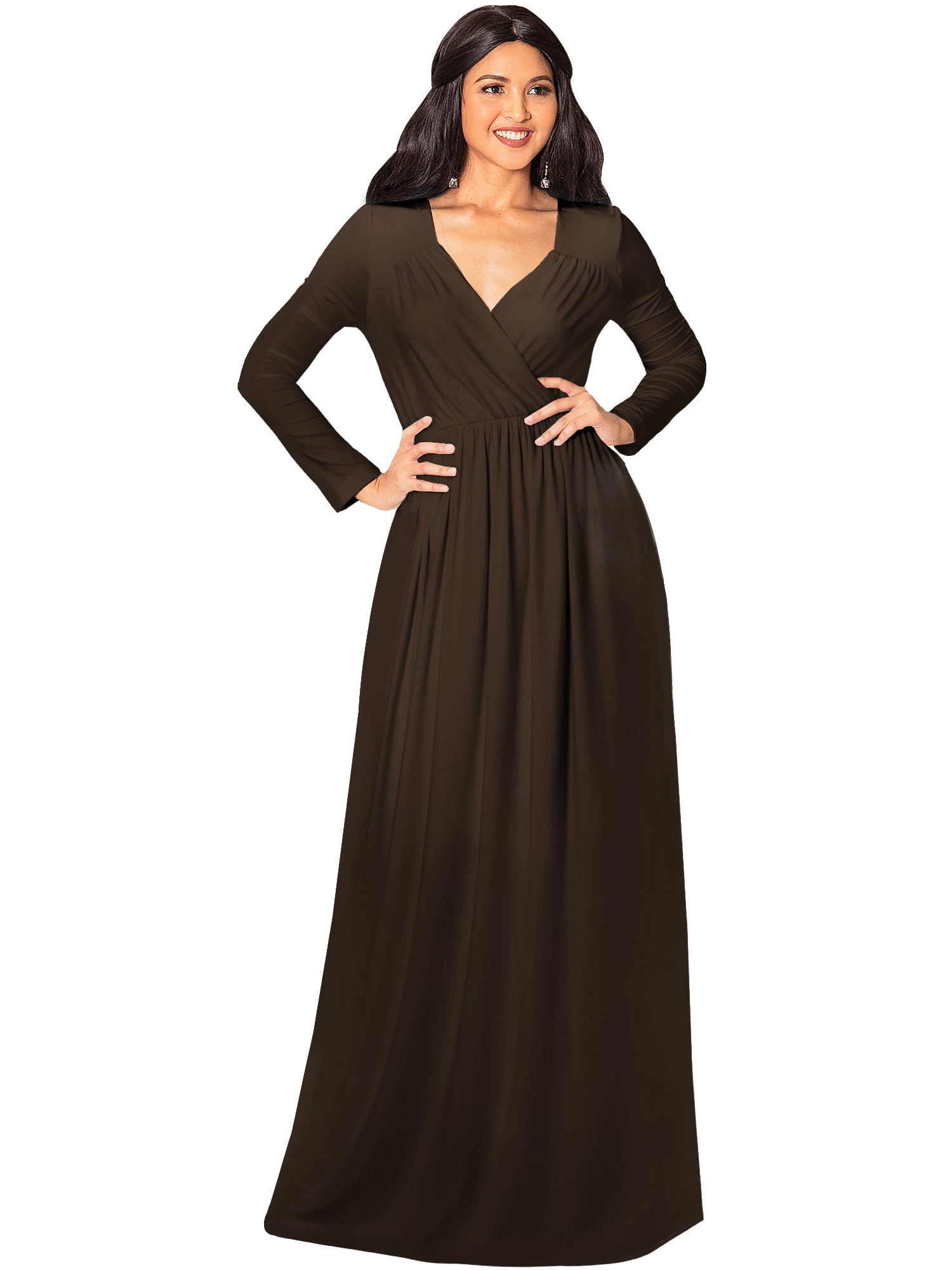 sachin and babi light blue dress KOH KOH Long Sleeve Modest Fall Winter Evening Flowy Empire Waist Full  Floor Length Cocktail Formal Tall Maxi Dress For Women Gown Abaya Dark Brown  XXX-Large US 22-24 GMD001