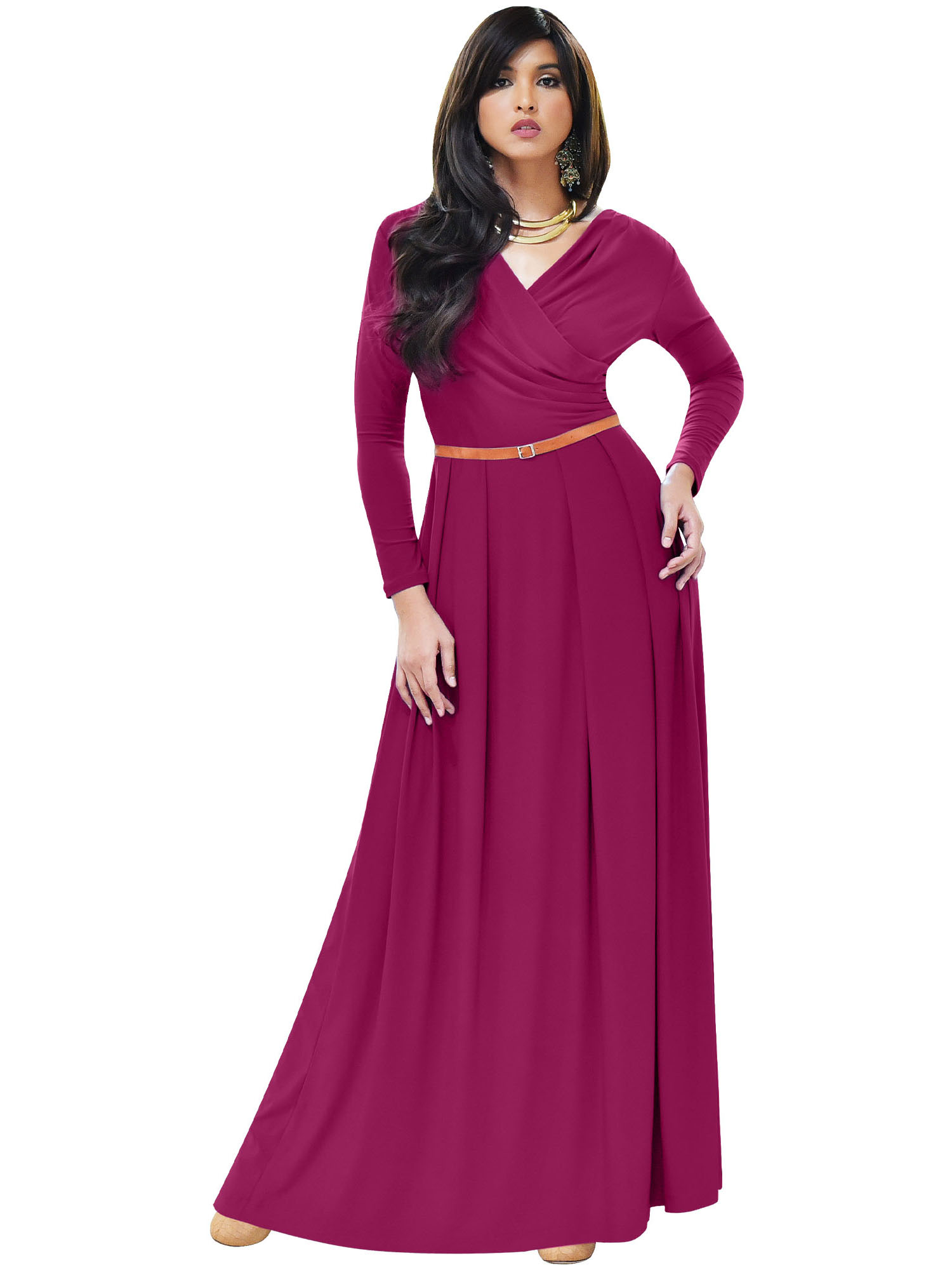 chinese dress ladies FUCHSIA PINK ROUND NECK CRYSTAL EMBELLISHED DRESS | CULT MIA main image 0