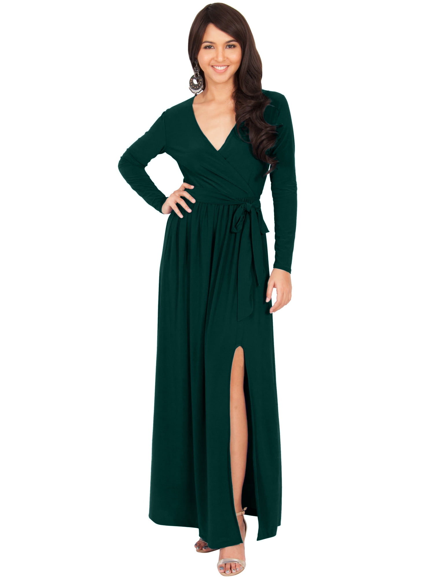 blue dress for baby girl Modest Emerald Green Mermaid Wedding Dresses with Sleeves 67496 – Viniodress main image 1
