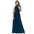 thumbnail image 1 of KOH KOH Long Sleeveless Bridesmaid Wedding Party Guest Summer Flowy Casual Brides Formal Evening Sexy Halter Neck Maxi Dress Gown For Women Blue Teal Small US 4-6 NT012, 1 of 6
