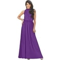 thumbnail image 1 of KOH KOH Long Sleeveless Bridesmaid Wedding Party Guest Summer Flowy Casual Brides Formal Evening Sexy Halter Neck Maxi Dress Gown For Women Lavender Purple XX-Large US 18-20 NT012, 1 of 6