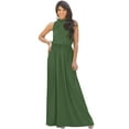 thumbnail image 1 of KOH KOH Long Sleeveless Bridesmaid Wedding Party Guest Summer Flowy Casual Brides Formal Evening Sexy Halter Neck Maxi Dress Gown For Women Olive Green X-Small US 2-4 NT012, 1 of 3