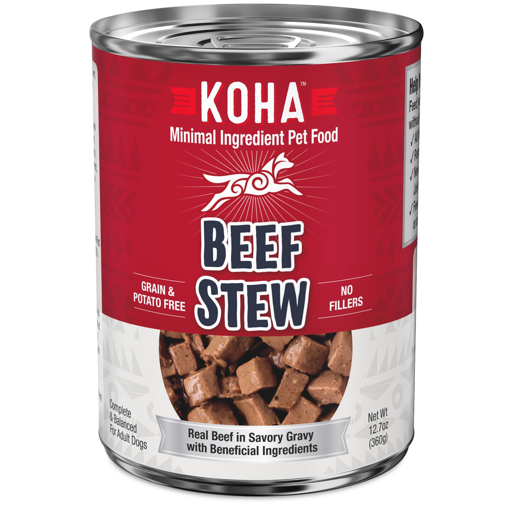 KOHA Minimal Ingredient Beef STF9 Stew for Dogs, High Protein Limited