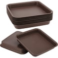 thumbnail image 1 of KOHAND 10 Pack 10 Inch Square Plant Saucer, Brown Plastic Flower Pot Saucer Tray for Flowers, Plants, 1 of 5