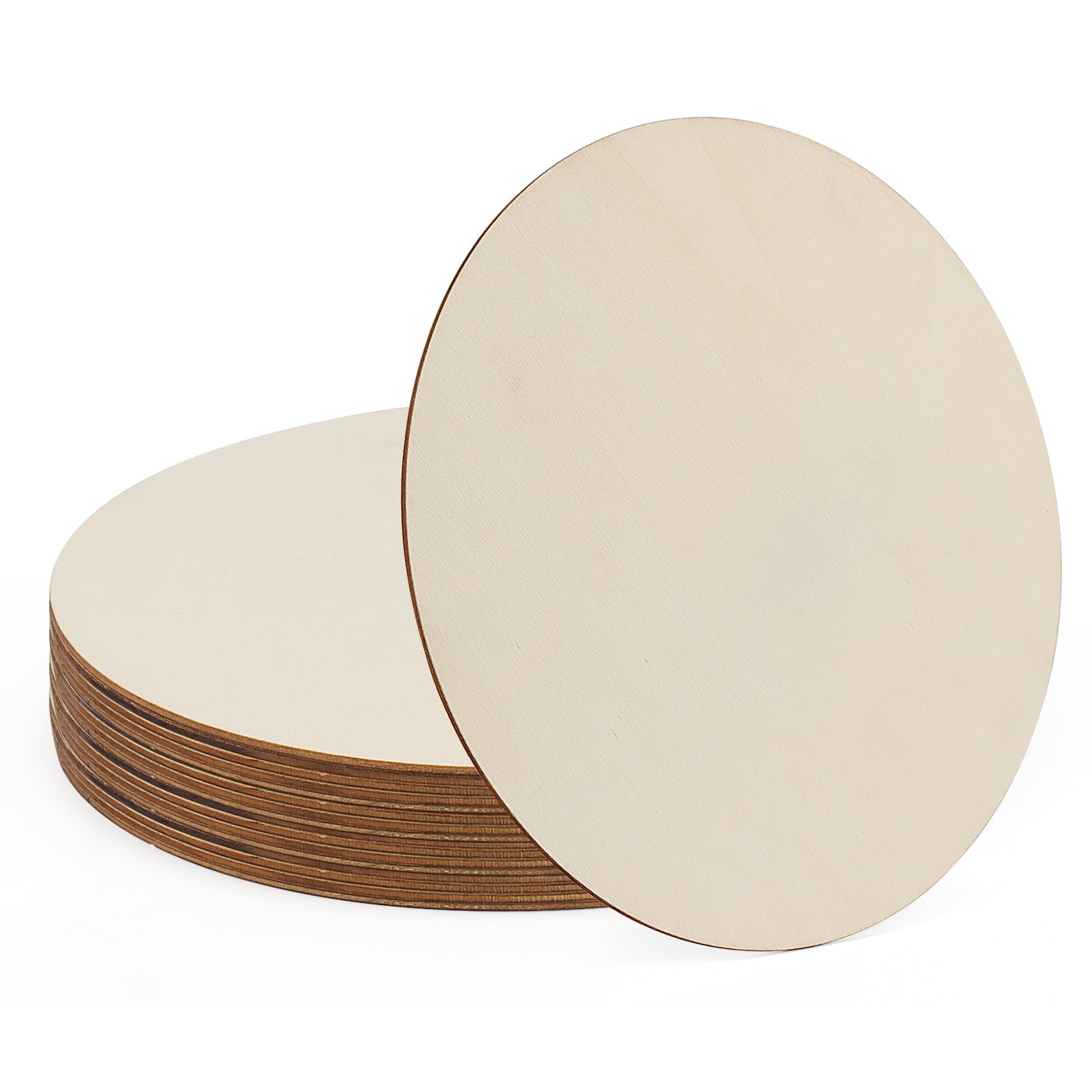 KOHAND 10 Pack 14 inch Craft Wood Circles, 1/8 inch Thick Round Unfinished Wooden Slices Blank Wood Discs for DIY
