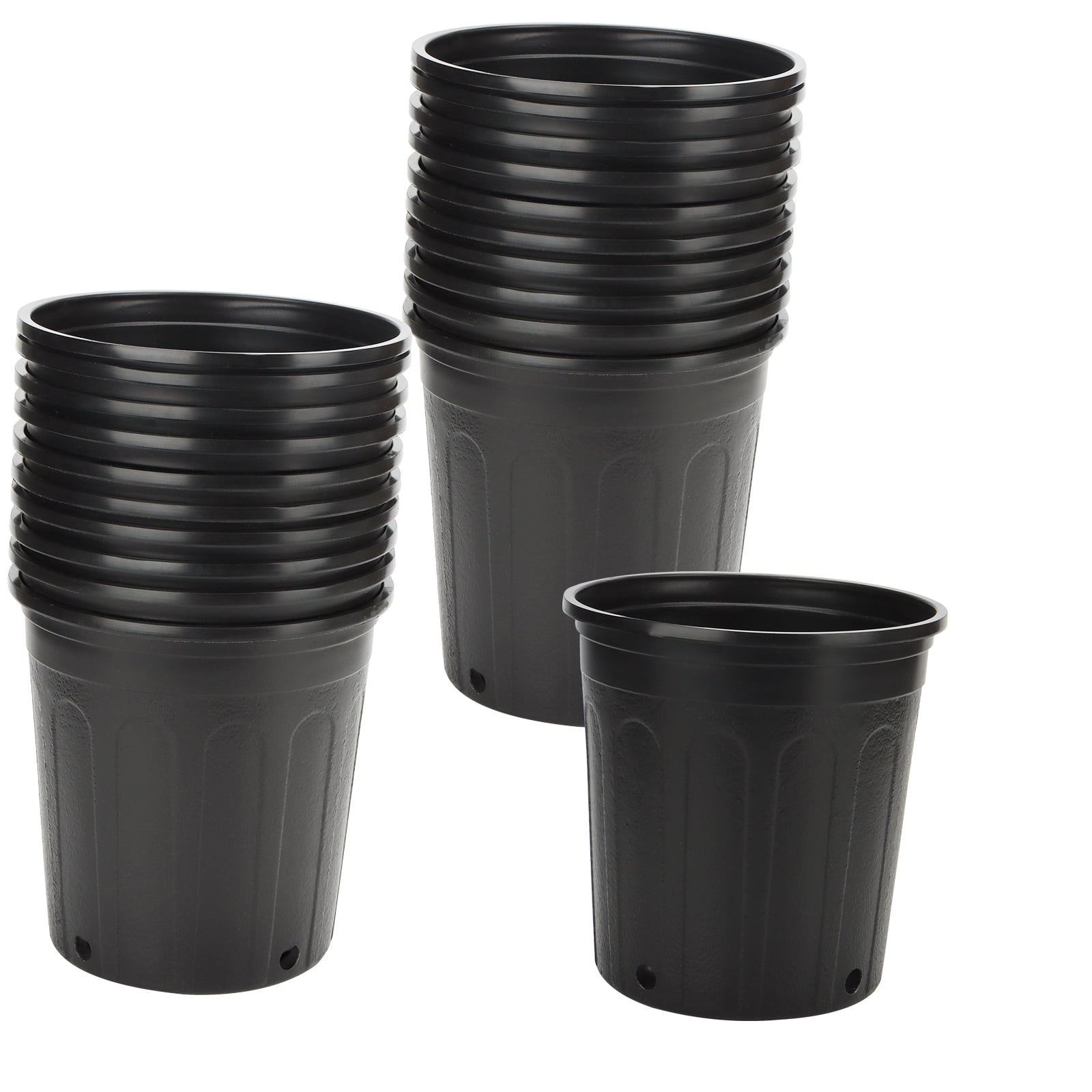 KOHAND 26 Pack 1 Gallon Plastic Nursery Pots, Black Plastic Pots with