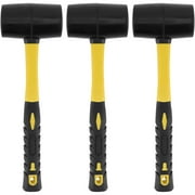 KOHAND 3 Pcs 16 oz Black Rubber Mallet Hammer, Rubber Mallet with Non Slip Handle, for Woodworking and Flooring