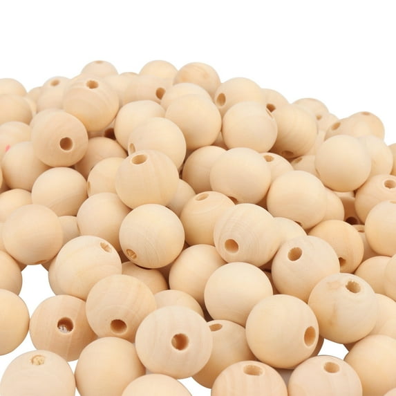 KOHAND 300 Pcs 25MM (1 Inch) Wood Beads, Unfinished Natural Wooden Beads Bulk for Crafts, DIY Handmade