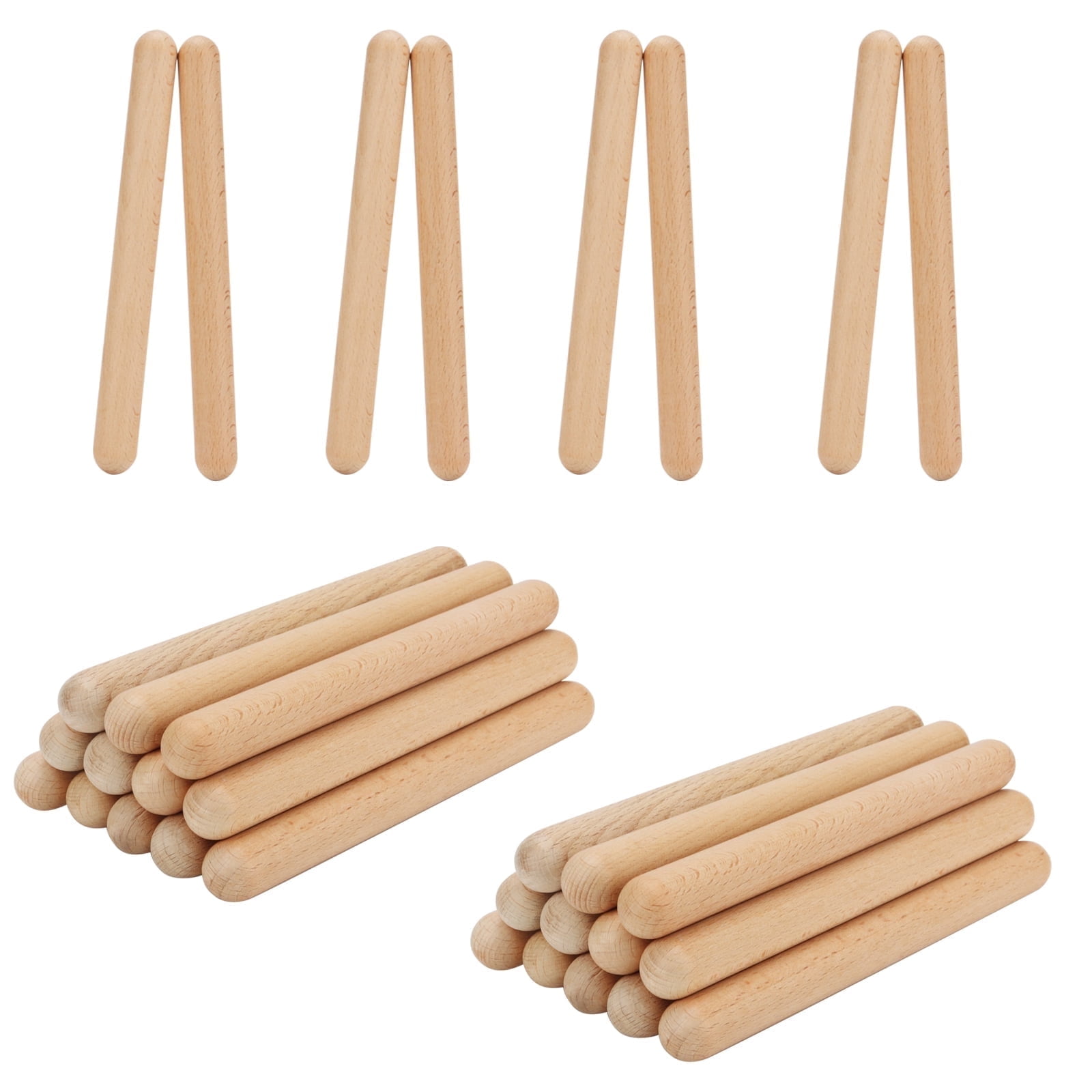 KOHAND 32 Pcs 8 inch Wooden Music Rhythm Sticks, Wood Musical Lummi Percussion Instrument for Musicians