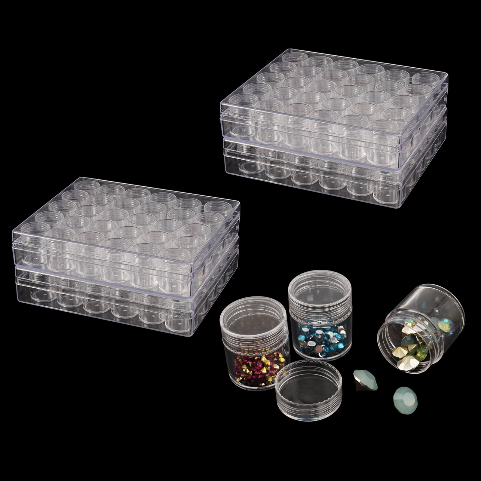48 Pcs Plastic Bead Storage Containers Mini Beads Box Cases Small