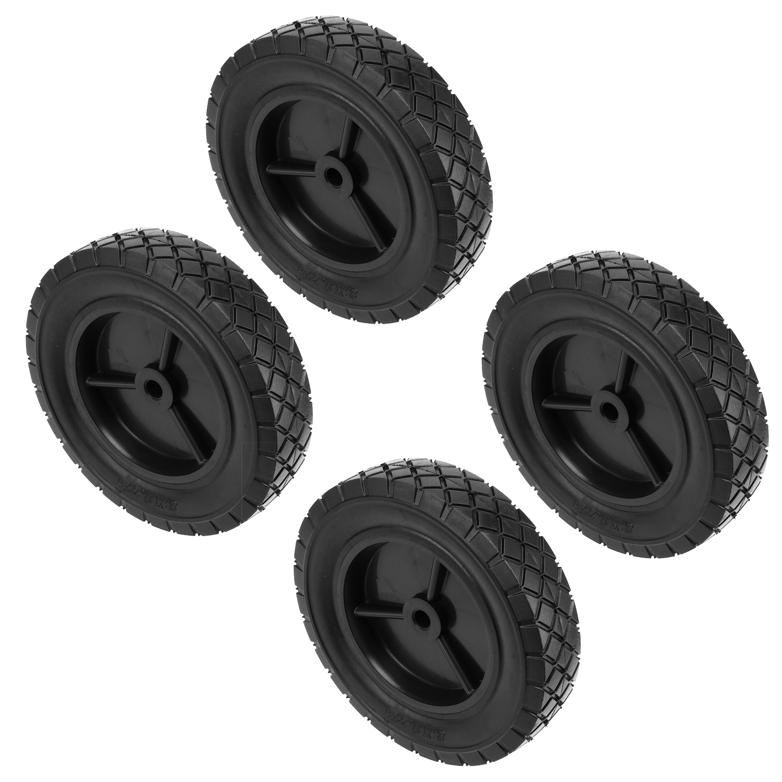 KOHAND 4 Pack 8 inch Solid Rubber Hand Truck Replacement Wheels