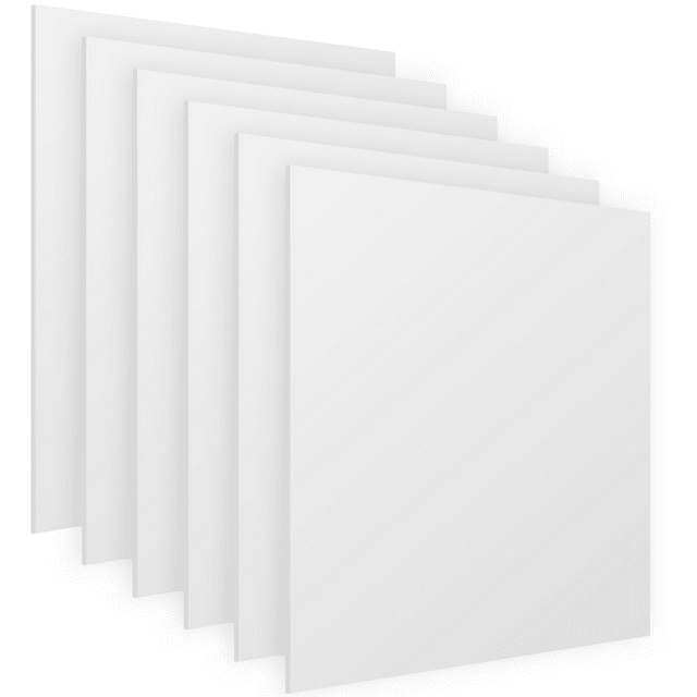 KOHAND 6 Pack 12 x 12 inch White Translucent Plastic Sheet, 1/8 inchThick Plastic Panels for DIY