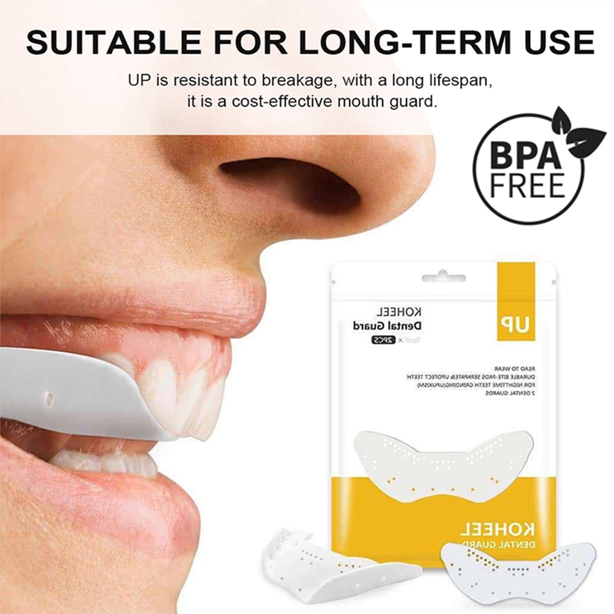 KOHEEL Lightweight Dental Mouth Guard, Nighttime Teeth Grinding, 2 Count