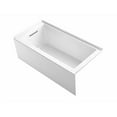 thumbnail image 1 of KOHLER 1956-LA-0 Underscore 60" x 30" Bath Apron, Integral Flange and Left-Hand Drain Alcove Bathtub, White, 1 of 7