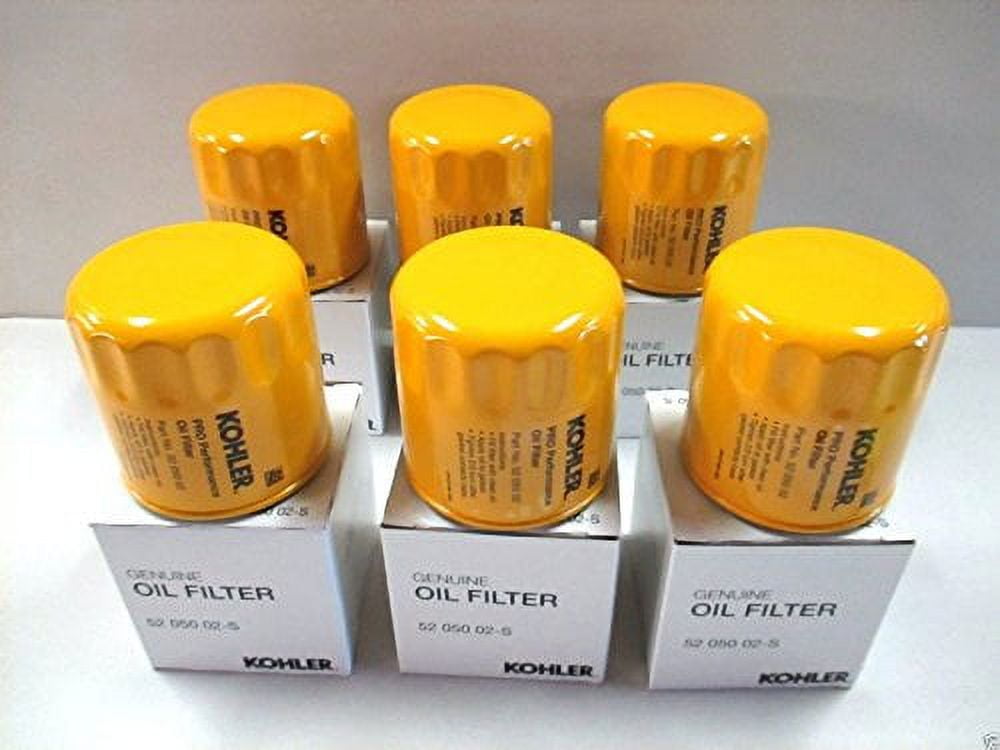 KOHLER 52 050 02S Engine Oil Filter (6 Pack) Extra Capacity For CH11