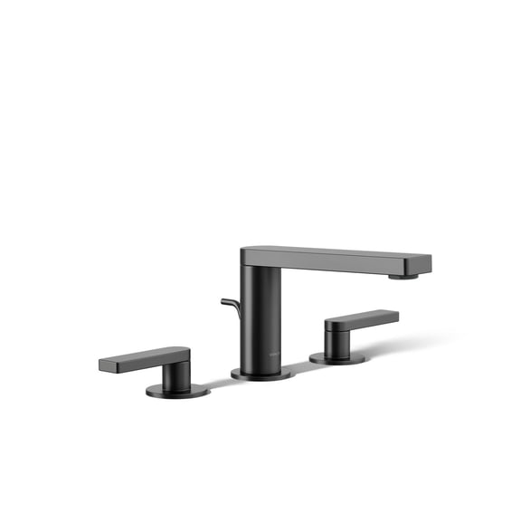 KOHLER 73060-4-BL Composed® Widespread 1.2 GPM Bathroom Sink Faucet with Lever Handles, Matte Black