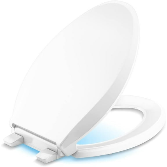 Kohler Cachet 75796-RL-0 Elongated Toilet Seat - Nightlight, Grip-Tight Bumpers - White