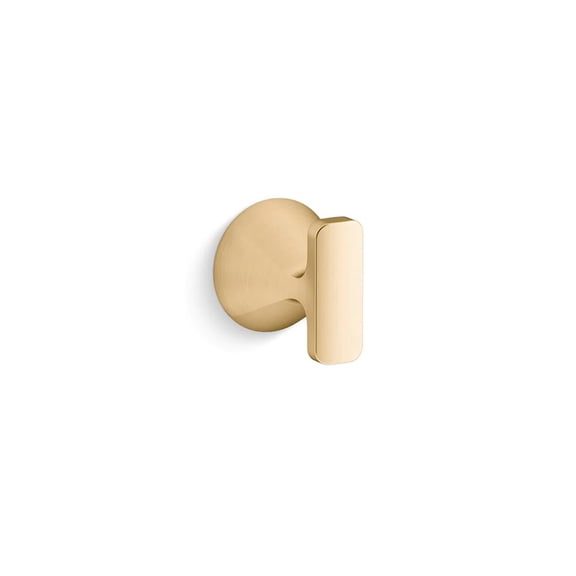 KOHLER Cursiva J-Hook Robe Hook in Vibrant Brushed Modern Brass, Vibrant Brushed Moderne Brass