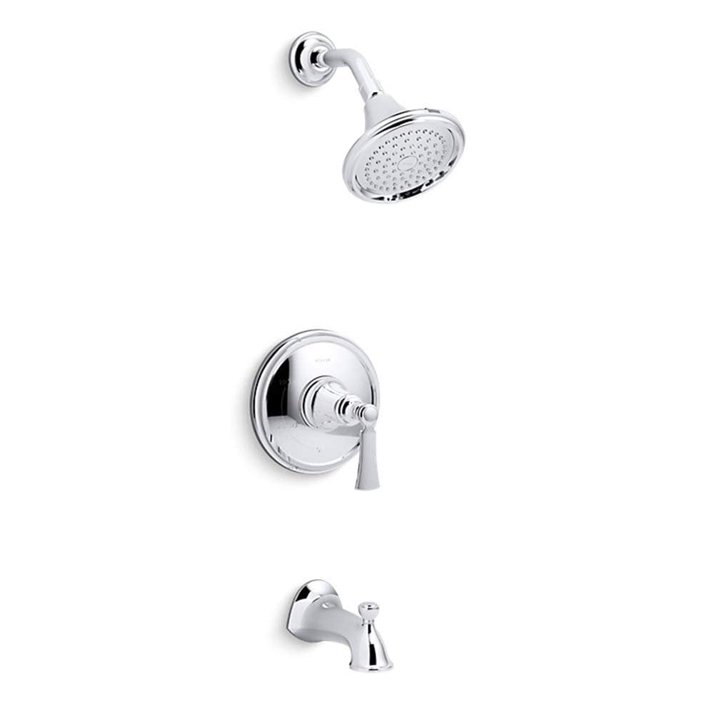 Kohler Elliston Badewannen- & Dusch-Armatur In Chrom | Einhandmischer Mit RiteTemp Ventil, 2.0 GPM