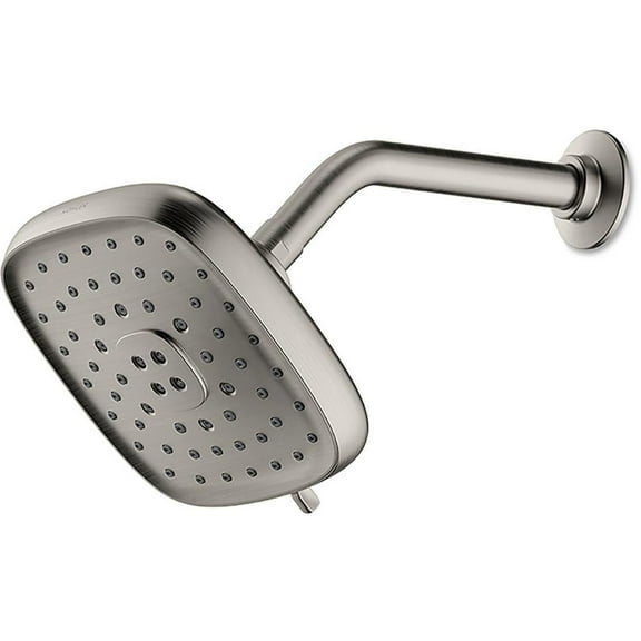 KOHLER Fordra 3-Spray Patterns 6.817 in. Wall Mount Fixed Shower Head in Vibrant Brushed Nickel