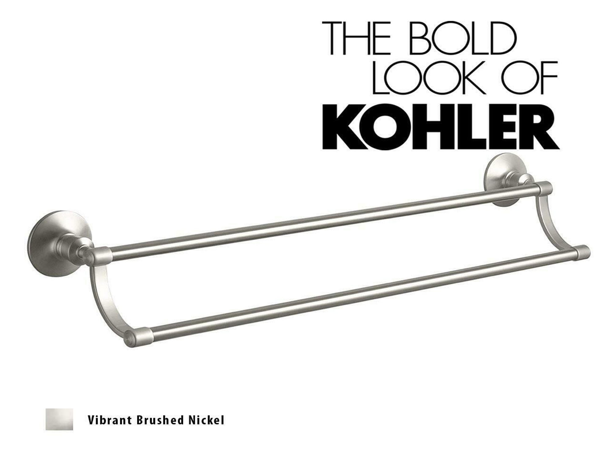 KOHLER K 11053 BN Archer Double Brushed Nickel Towel Bar Vibrant