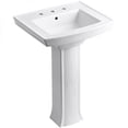 thumbnail image 1 of KOHLER K-2359-8-0 Archer Pedestal Bathroom Sink with 8-Inch Centers, White, 1 of 6