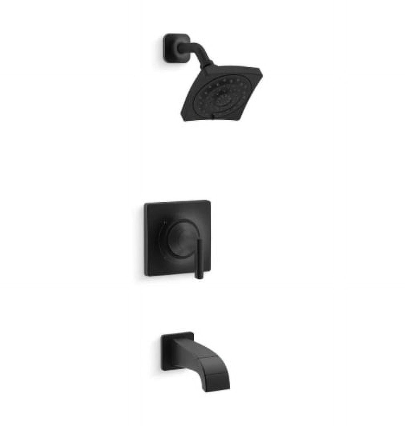 KOHLER Katun Single-Handle 3-Spray Tub and Shower Faucet in Matte Black (Valve Included)