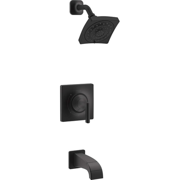 KOHLER Katun Single-Handle 3-Spray Tub and Shower Faucet in Matte Black (Valve Included)
